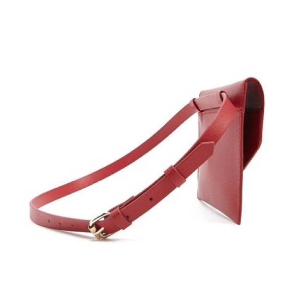 NWT Forever 21 Red Faux Leather Envelope Belt Bag - Picture 3 of 6